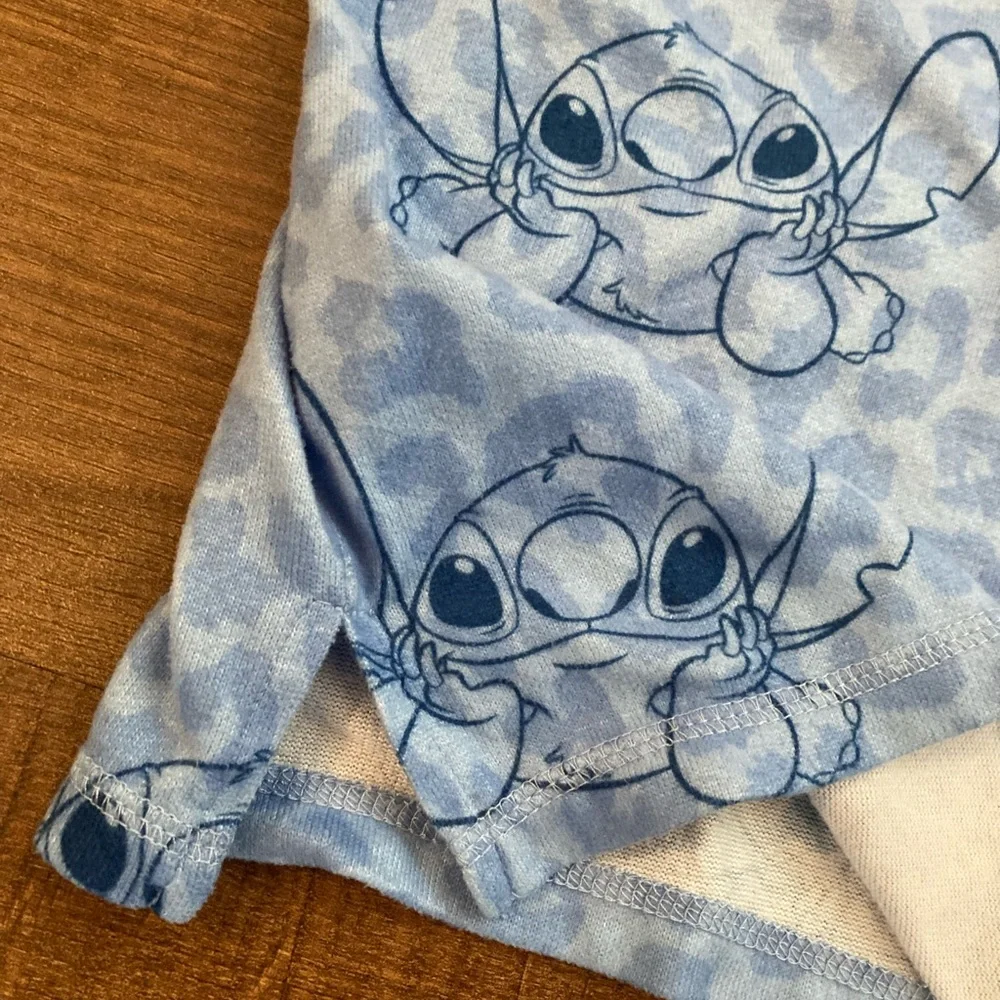 DISNEY Lilo & Stitch Blue Stitch Print Loungewear Pajama Set Women’s S - Picture 4 of 15